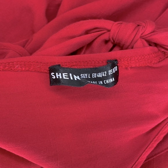 NWOT | SHEIN Tie Back Halterneck Shift Dress - Picture 6 of 8